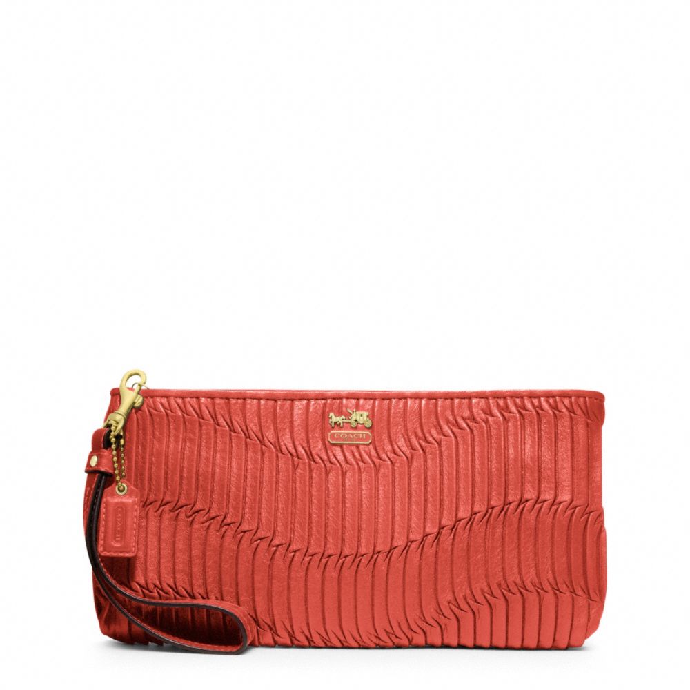 MADISON GATHERED LEATHER ZIP CLUTCH