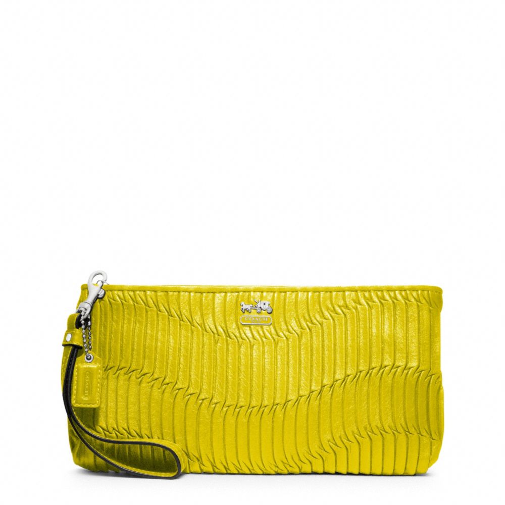 MADISON GATHERED LEATHER ZIP CLUTCH