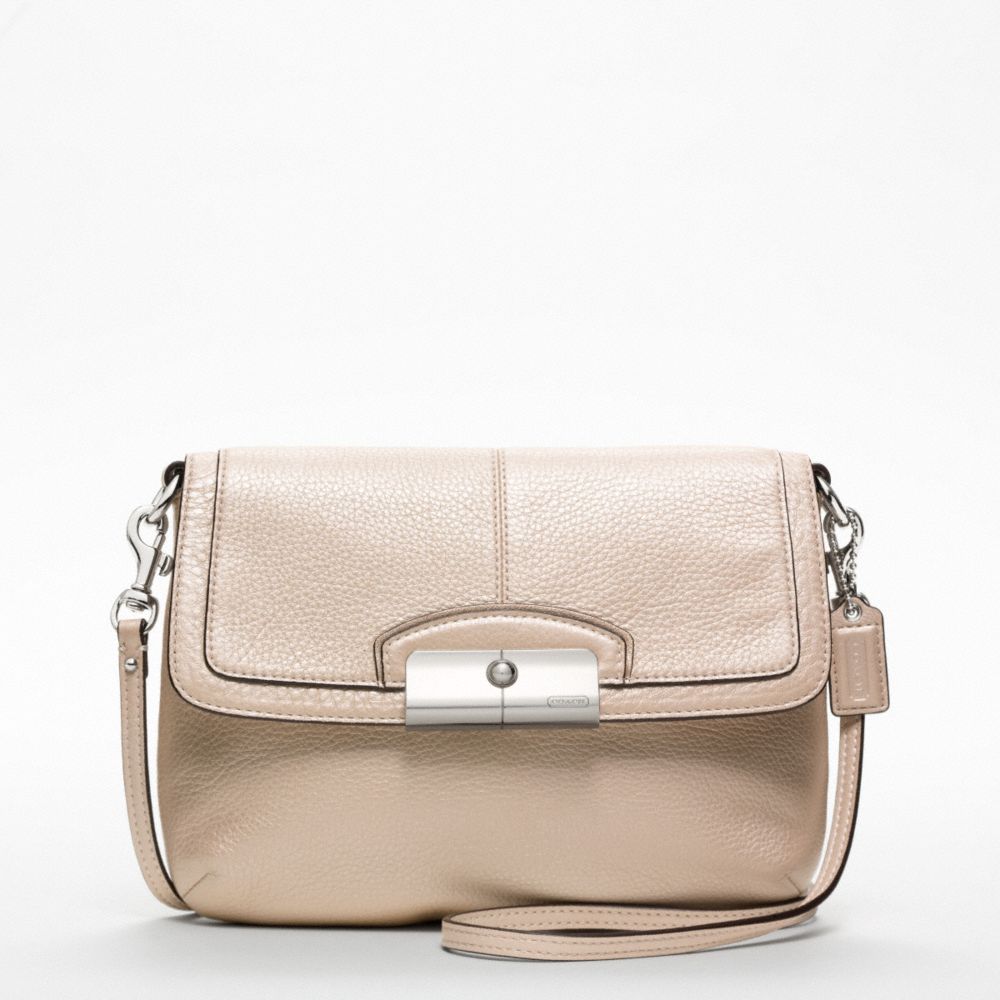 KRISTIN METALLIC LEATHER CROSSBODY