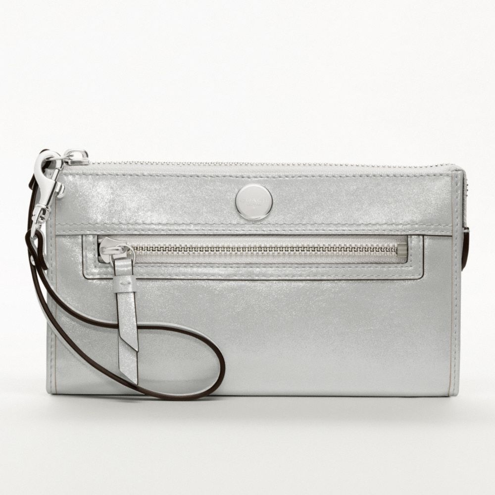 POPPY METALLIC LEATHER ZIPPY WALLET