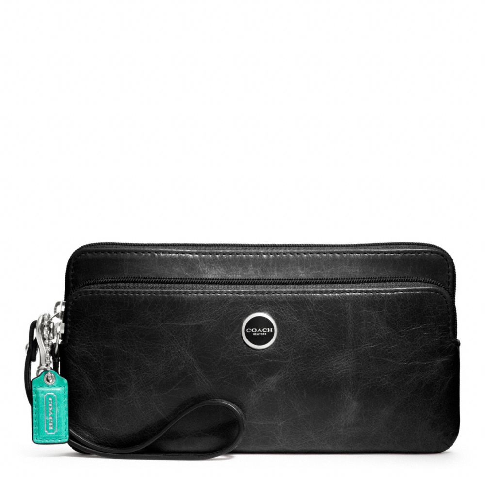 POPPY LEATHER DOUBLE ZIP WALLET