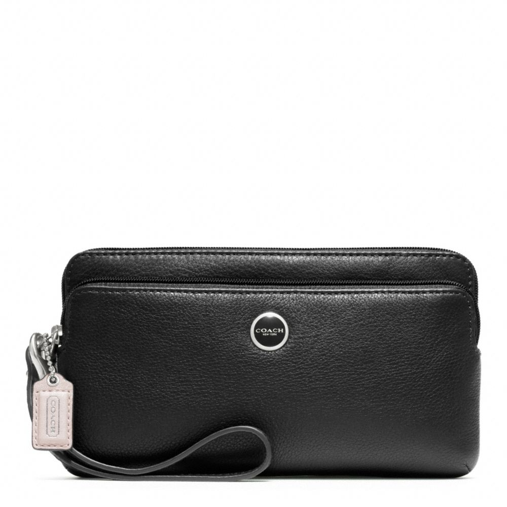 POPPY LEATHER DOUBLE ZIP WALLET