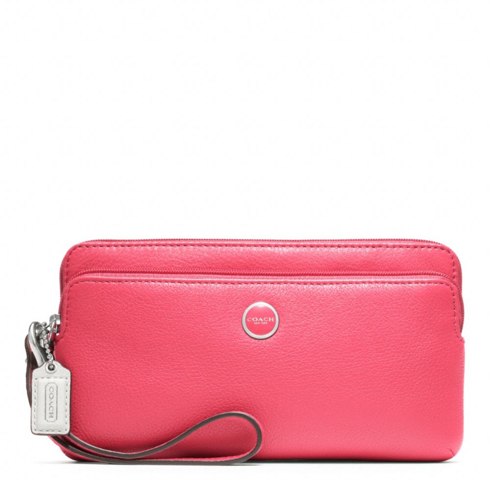 POPPY LEATHER DOUBLE ZIP WALLET