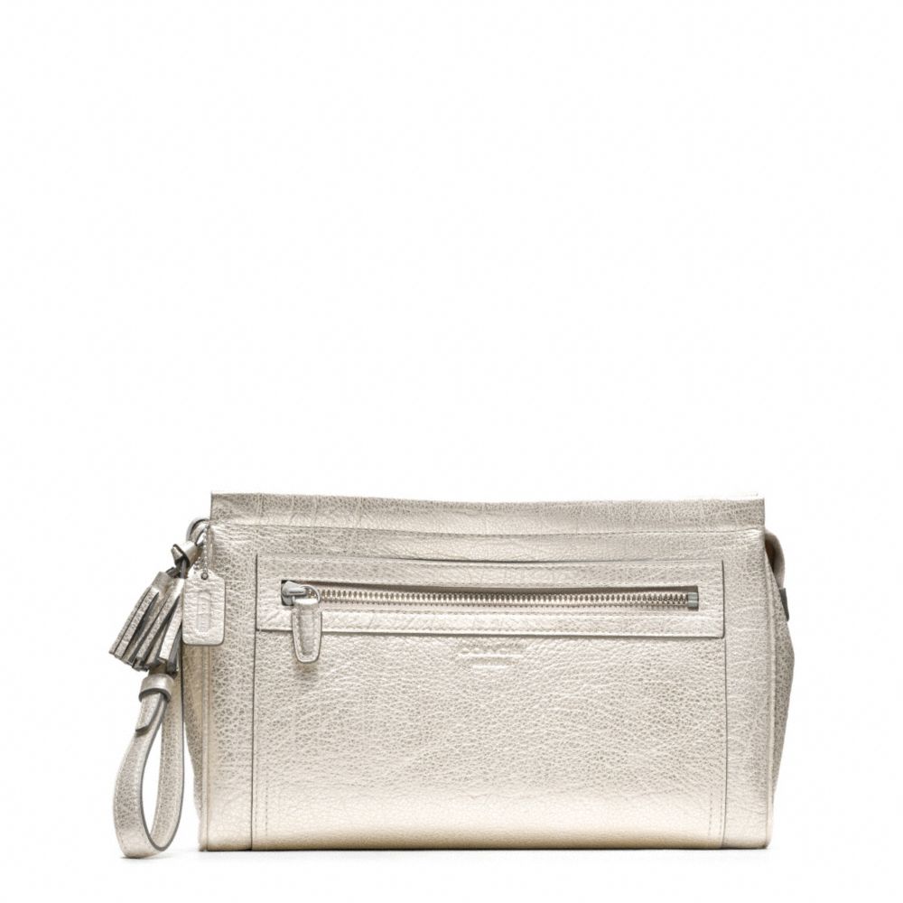 LEGACY METALLIC LEATHER LARGE CLUTCH