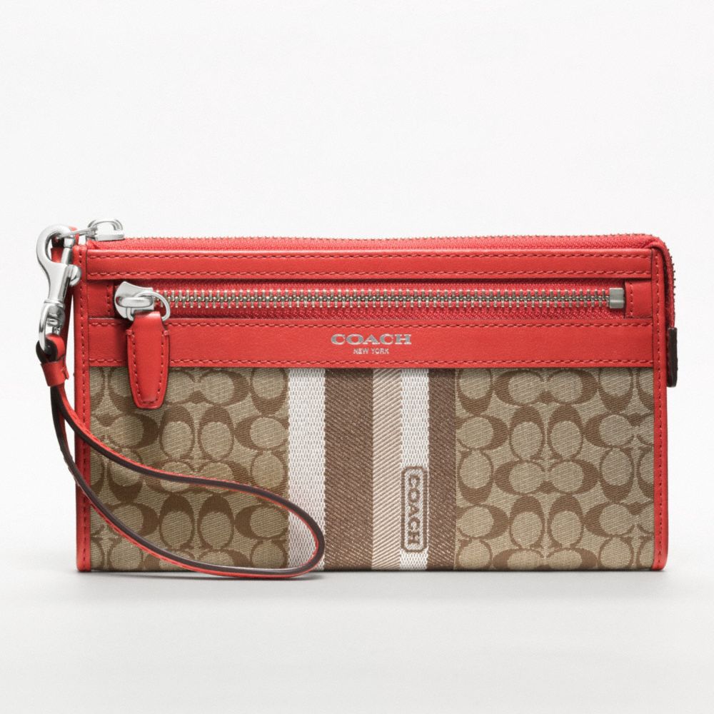 LEGACY SIGNATURE STRIPE ZIPPY WALLET