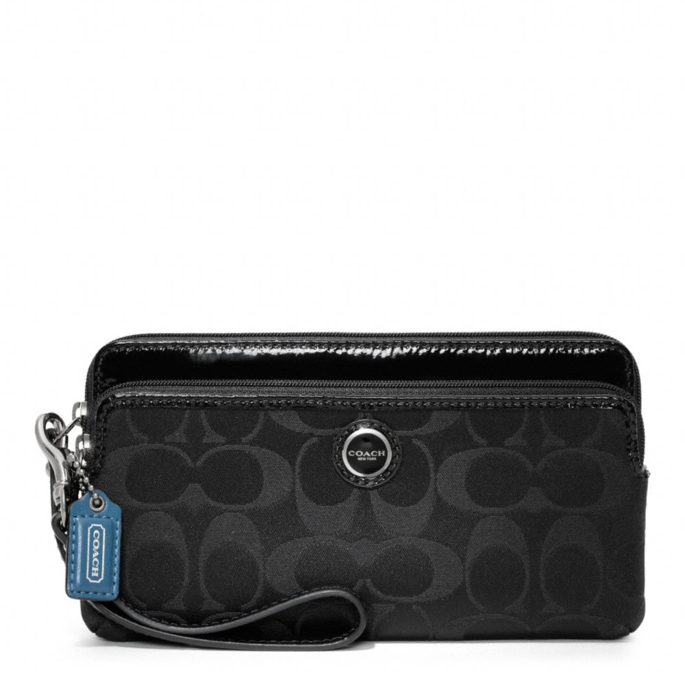 POPPY SIGNATURE SATEEN DOUBLE ZIP WALLET