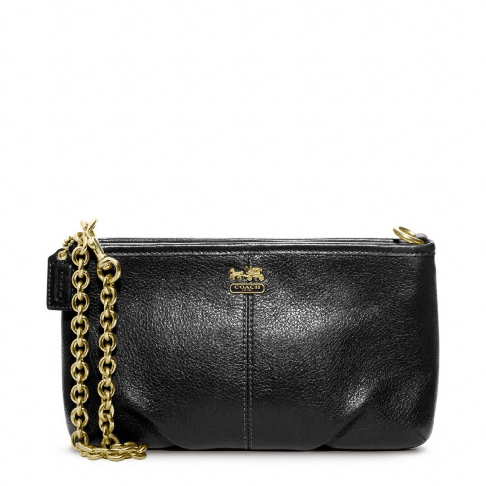 Madison Leather Large Wristlet With Chain