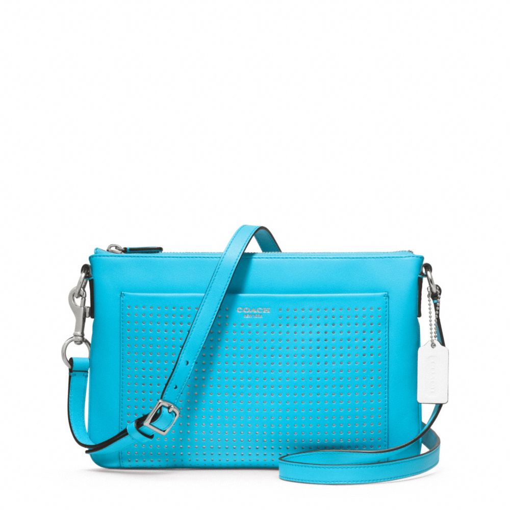 LEGACY PERFORATED LEATHER EAST/WEST SWINGPACK