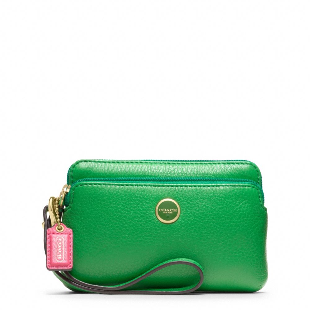 POPPY LEATHER DOUBLE ZIP WRISTLET
