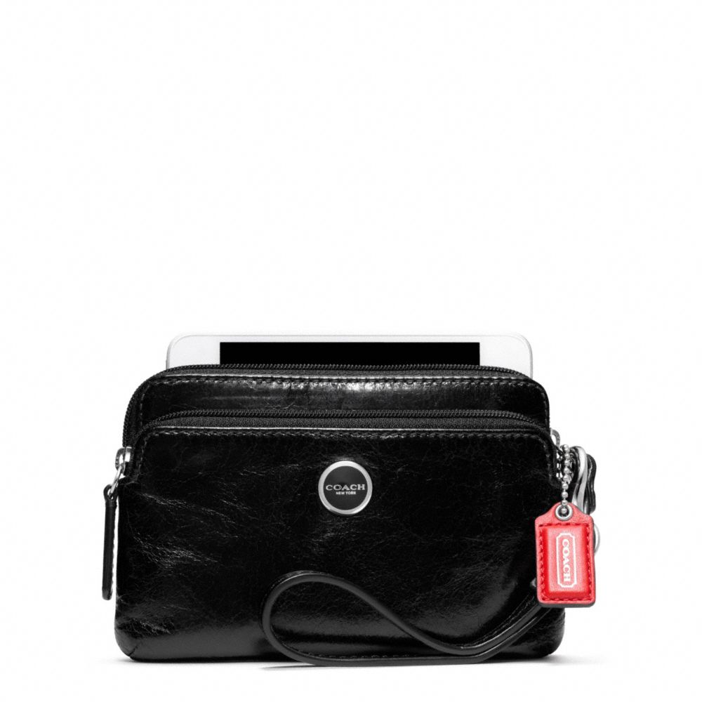 POPPY LEATHER DOUBLE ZIP WRISTLET