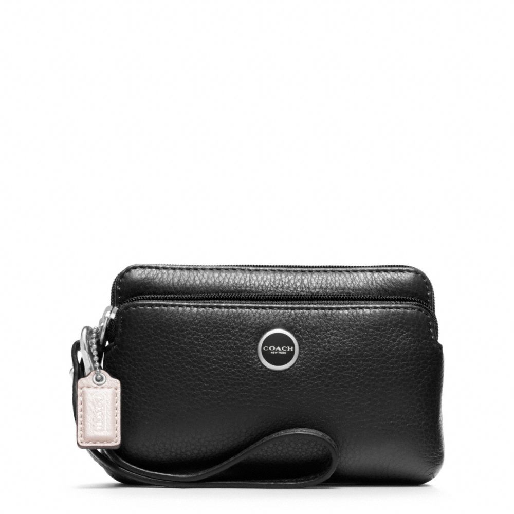 POPPY LEATHER DOUBLE ZIP WRISTLET