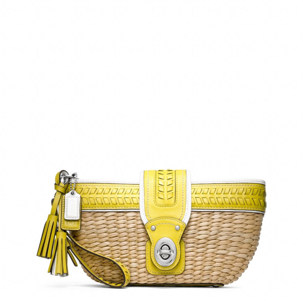STRAW EDITORIAL CLUTCH WITH TURNLOCK