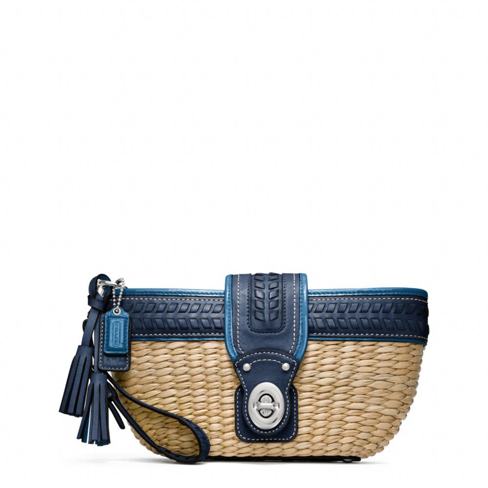 STRAW EDITORIAL CLUTCH WITH TURNLOCK