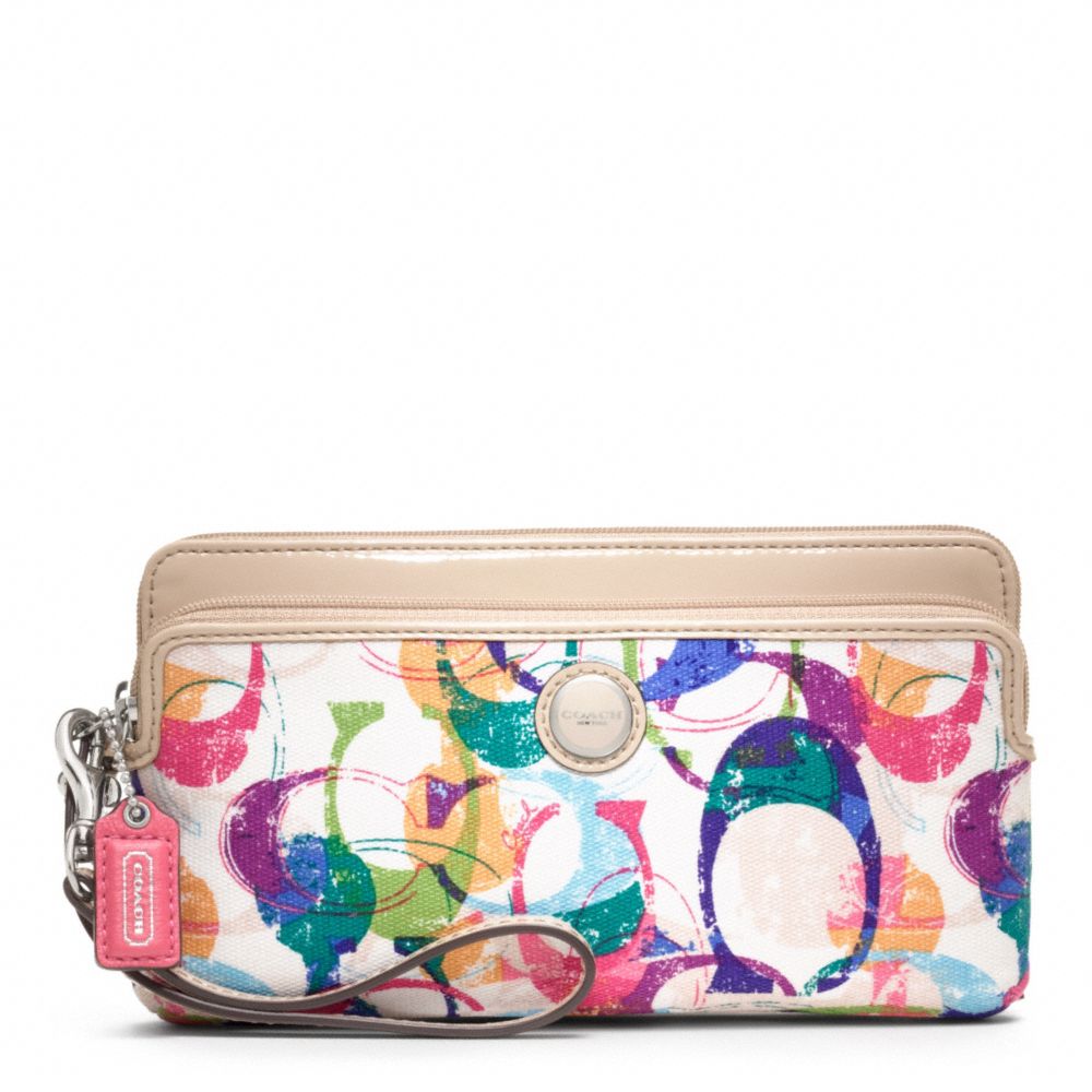 POPPY STAMPED C DOUBLE ZIP WALLET