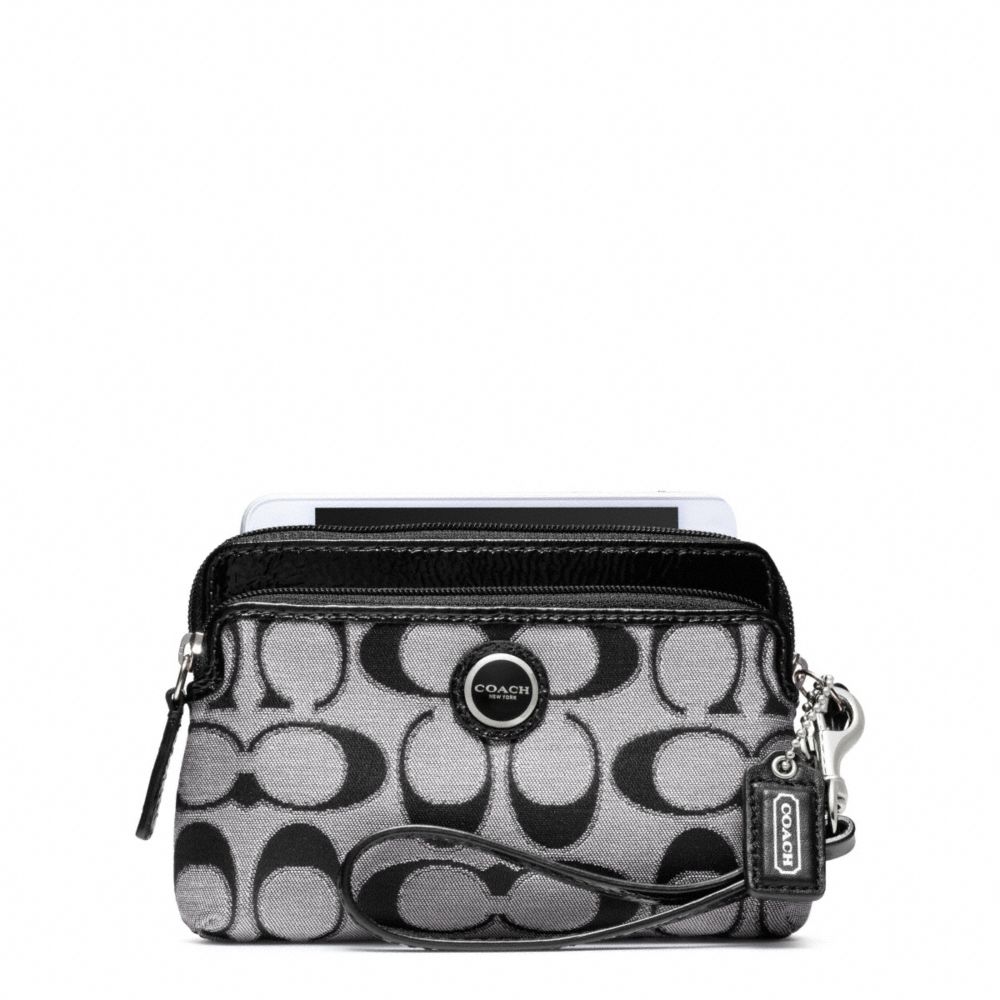POPPY SIGNATURE SATEEN METALLIC DOUBLE ZIP WRISTLET