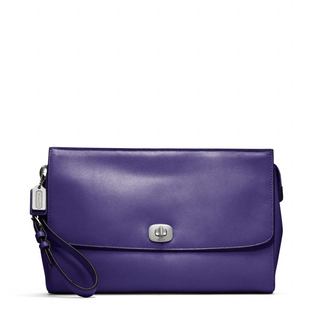 LEGACY PINNACLE LEATHER ZIP CLUTCH WITH FLAP
