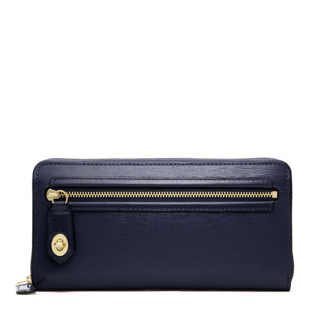 POPPY TEXTURED PATENT ACCORDION ZIP