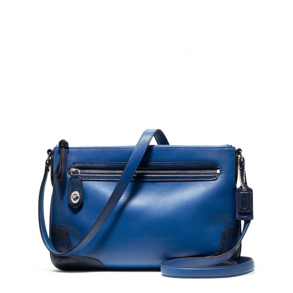 POPPY COLORBLOCK LEATHER EAST/WEST SWINGPACK