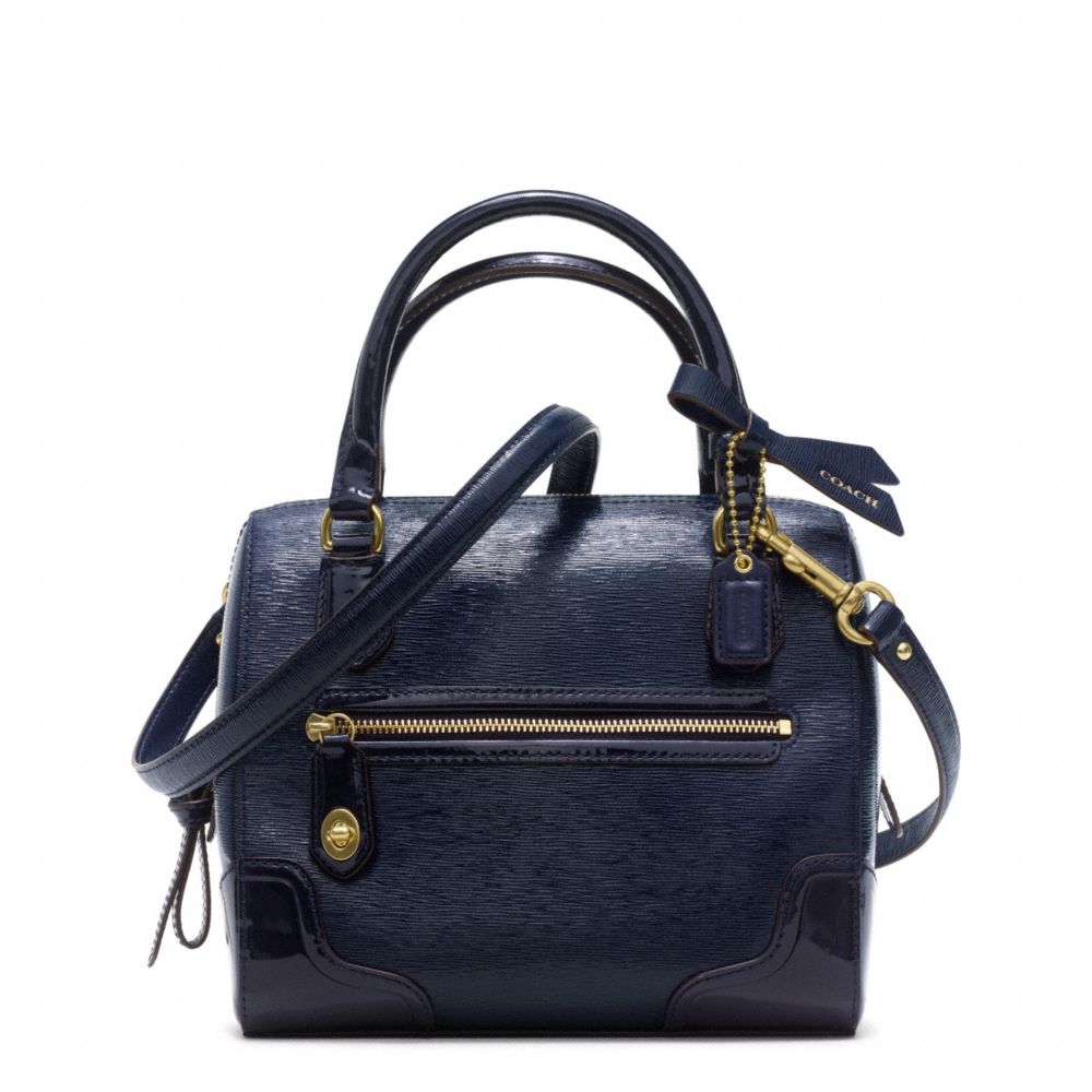 POPPY TEXTURED PATENT MINI SATCHEL