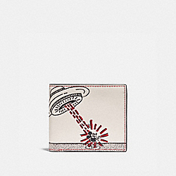 COACH DISNEY MICKEY MOUSE X KEITH HARING DOUBLE BILLFOLD WALLET - RED MULTI - 5181
