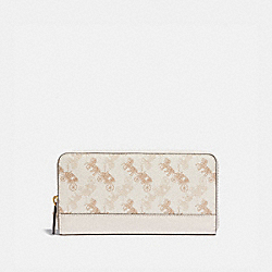 COACH ACCORDION ZIP WALLET WITH HORSE AND CARRIAGE PRINT - B4/CHALK TAUPE - 5255