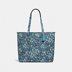 COACH HIGHLINE TOTE WITH FLORAL PRINT - SV/SLATE - 55181