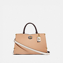 COACH MASON CARRYALL IN COLORBLOCK WITH SNAKESKIN DETAIL - B4/BEECHWOOD CHALK - 55599