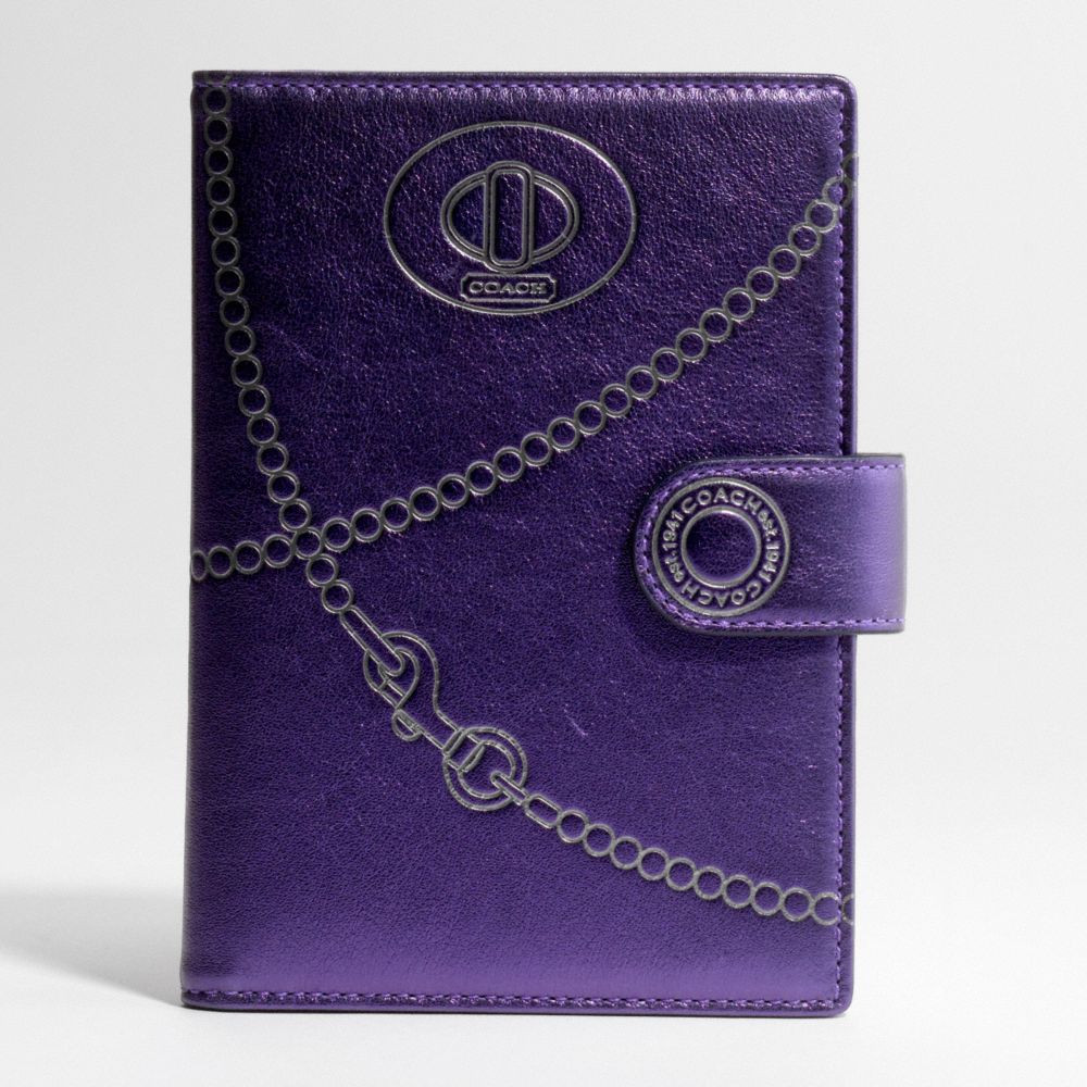 METALLIC LEATHER PASSPORT HOLDER $98.00