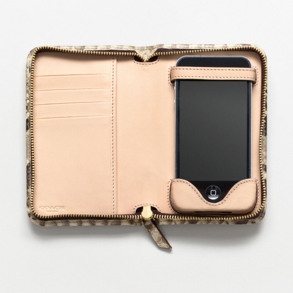 CROSBY EXOTIC PYTHON ZIP PHONE CASE