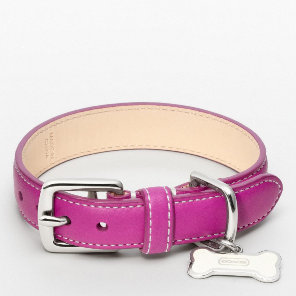 LEATHER COLLAR WITH BONE CHARM