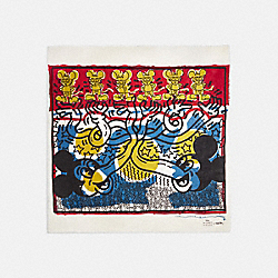 COACH DISNEY MICKEY MOUSE X KEITH HARING OVERSIZED SQUARE SCARF - ONE COLOR - 6144