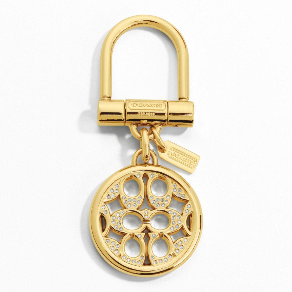 PIERCED SIGNATURE C PAVE KEY RING