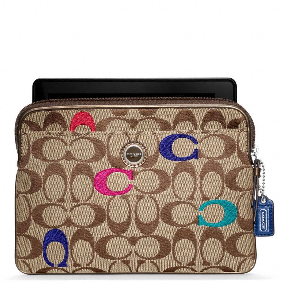 POPPY EMBROIDERED SIGNATURE SMALL E/W UNIVERSAL SLEEVE
