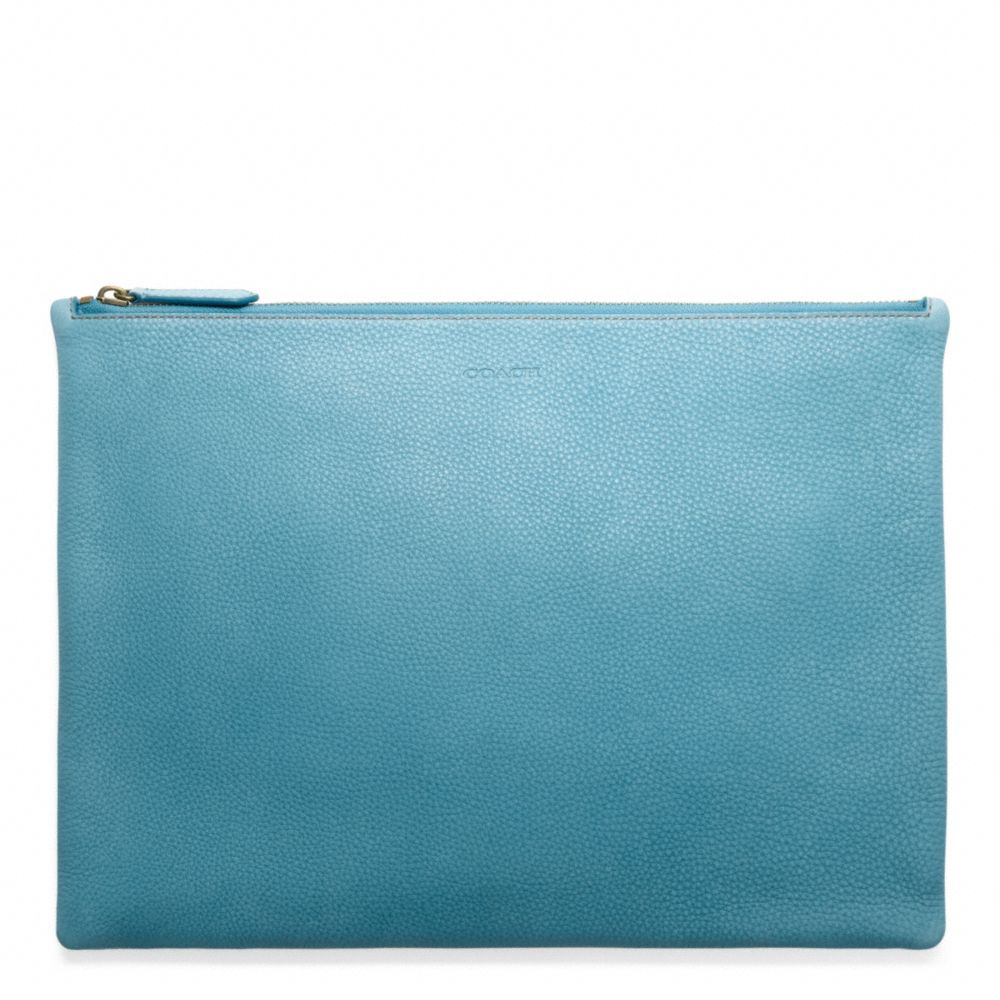 BLEECKER PEBBLED LEATHER LARGE ZIP PORTFOLIO