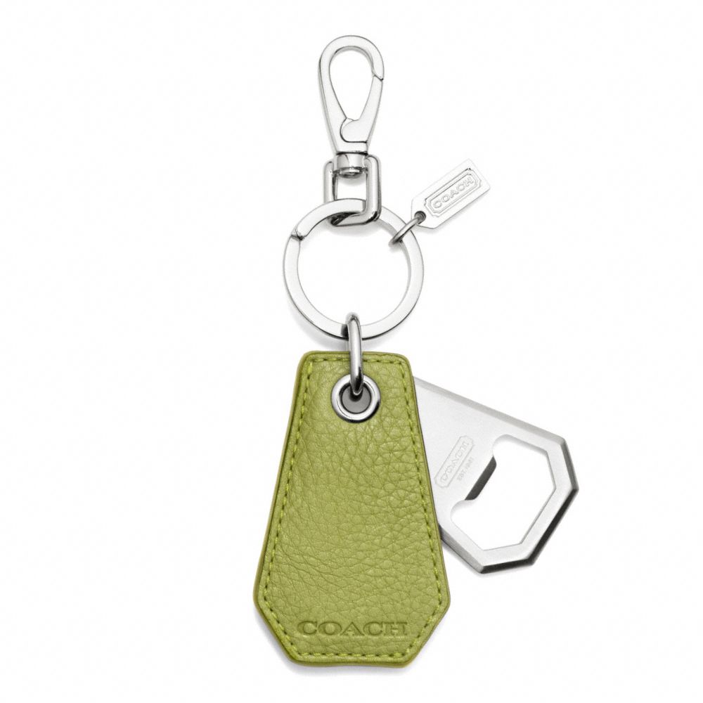 BLEECKER PEBBLED LEATHER BOTTLE OPENER KEY RING
