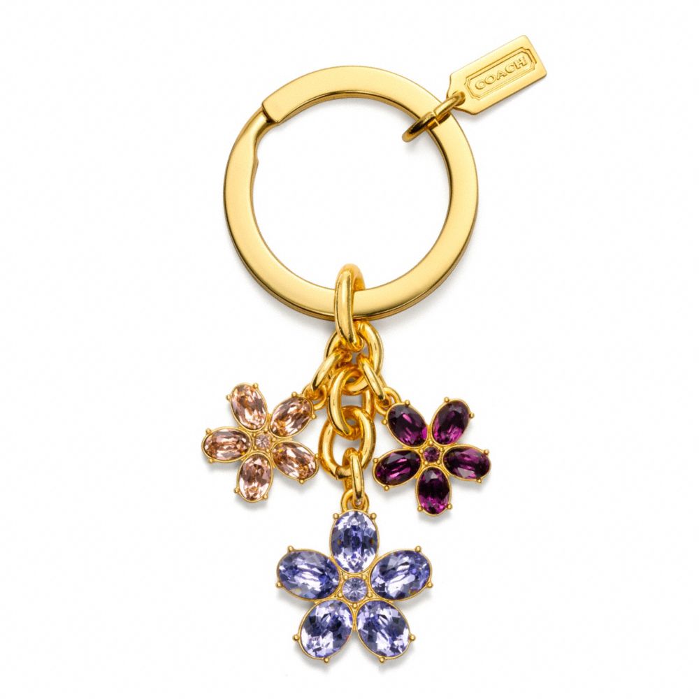 JEWELED FLOWERED MIX KEY RING