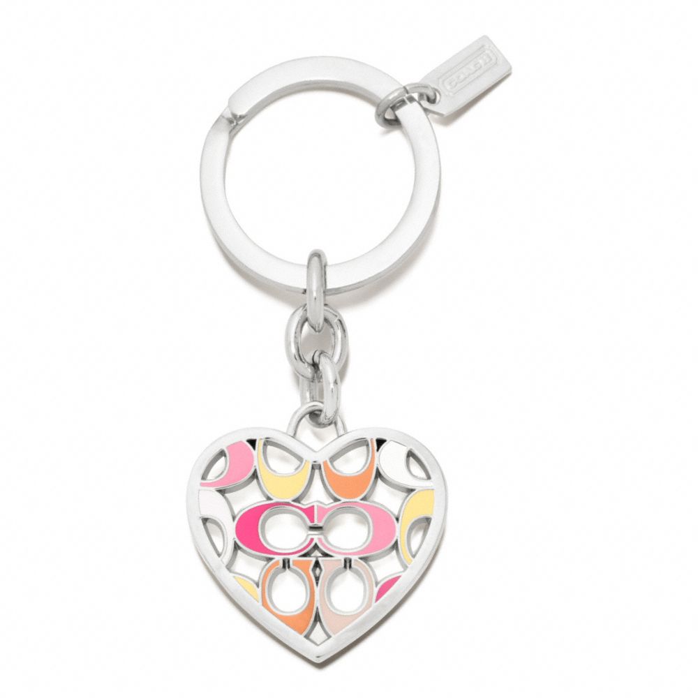SIGNATURE C PIERCED HEART KEY RING