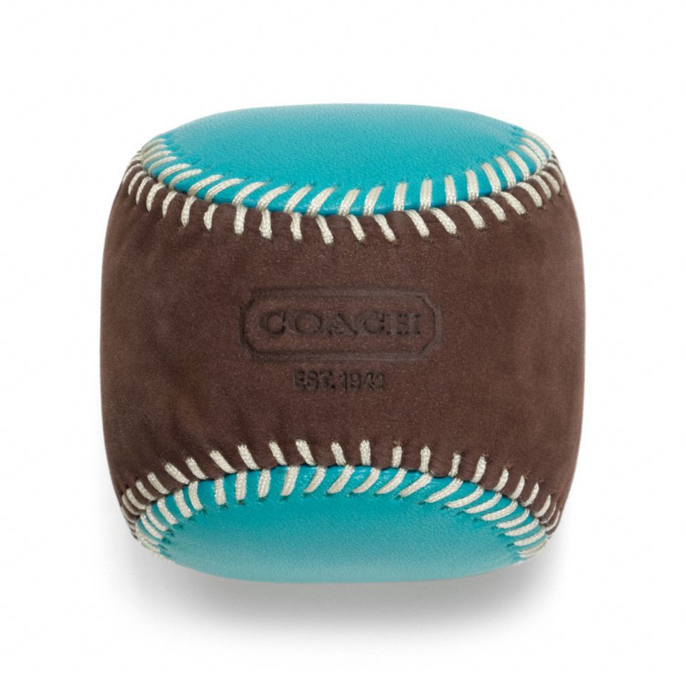 BLEECKER LEATHER SUEDE BASEBALL PAPERWEIGHT
