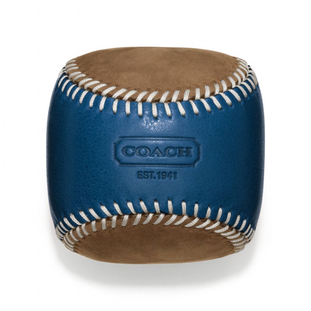 BLEECKER LEATHER SUEDE BASEBALL PAPERWEIGHT