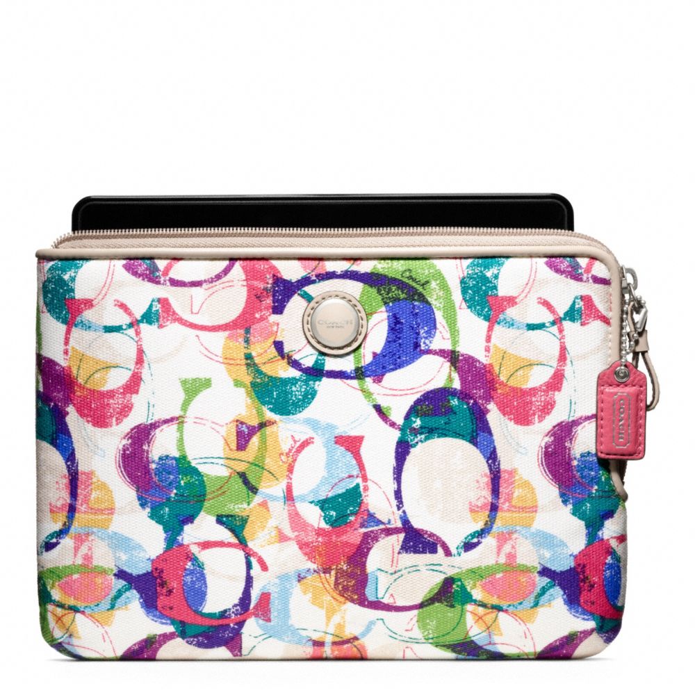 Poppy Stamped C L-zip E-reader Sleeve