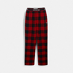 COACH Flannel Pajama Pants - CHERRY BUFFALO PLAID - 6609