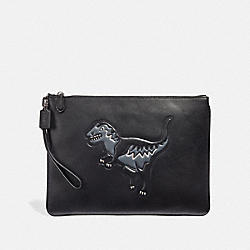 COACH POUCH 30 WITH REXY - BLACK - 67908