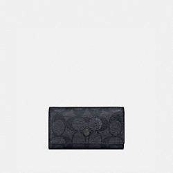 COACH Four Ring Key Case In Signature Canvas - CHARCOAL - 69097