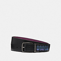 COACH Harness Buckle Belt With Coach Print, 40 Mm - PLUM - 69223