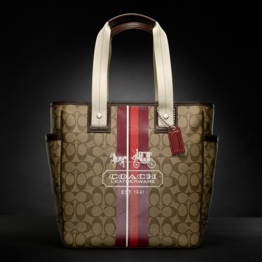Coach Heritage Stripe N/s Tote $298.00