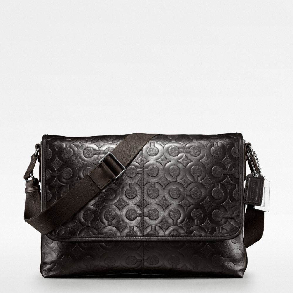 COACH OP ART LEATHER MINI MESSENGER $348.00