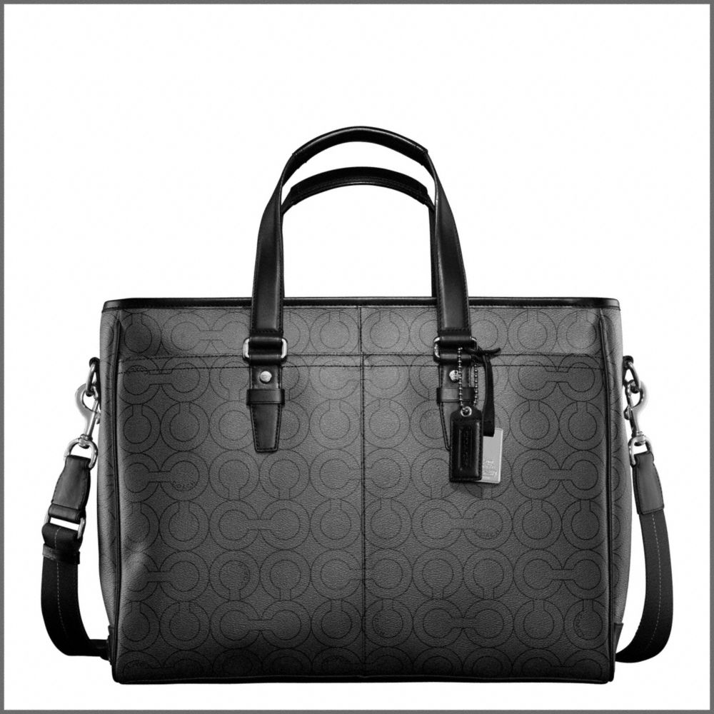 COACH OP ART COATED CANVAS MEDIUM BUSINESS TOTE $298.00
