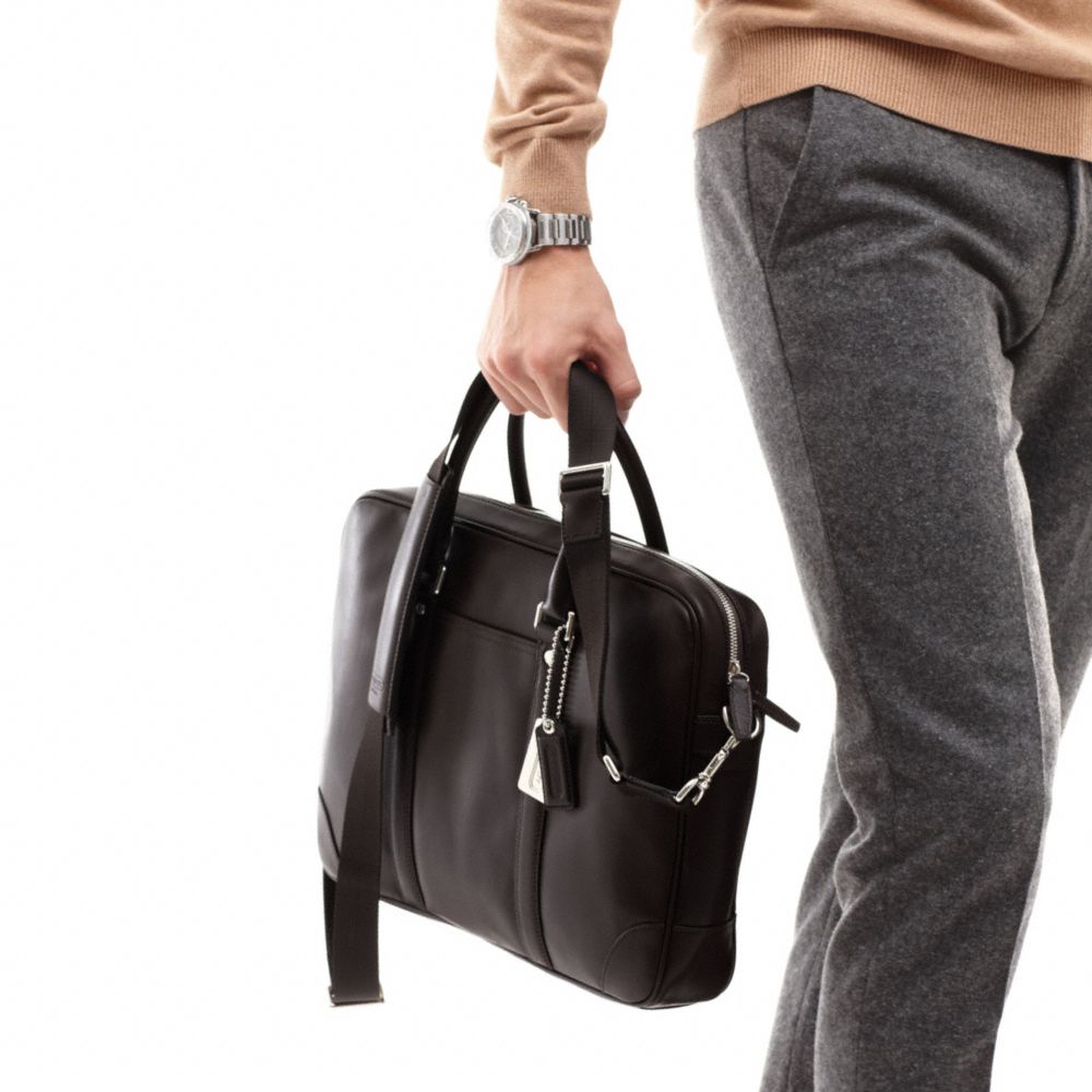 TRANSATLANTIC LEATHER ZIP TOP BRIEF