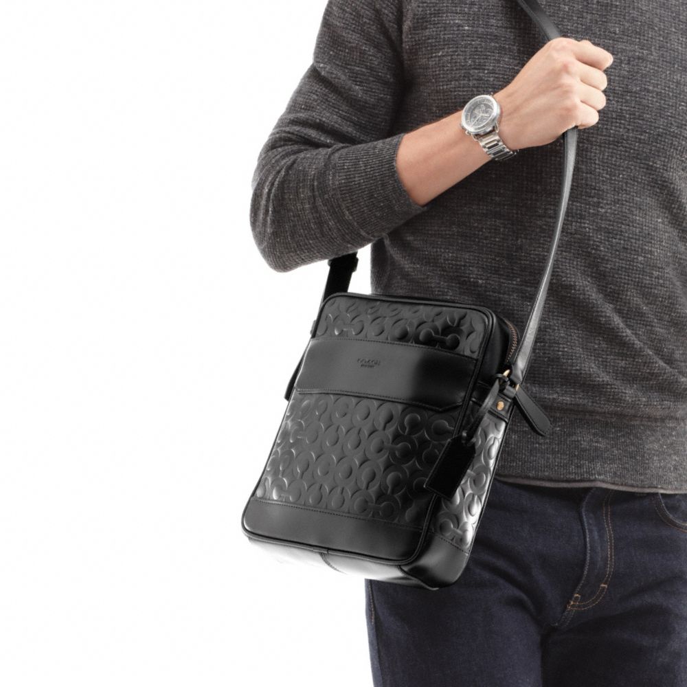 CROSBY LEATHER LOGO LARGE FLIGHT BAG