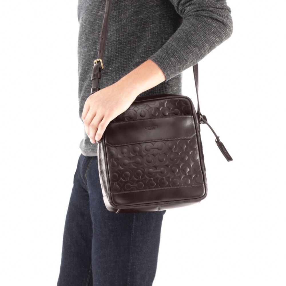 CROSBY LEATHER LOGO LARGE FLIGHT BAG